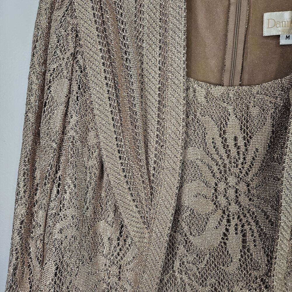 Damianou 2 Pc Gold Sleeveless Tank & Jacket Womens M Elegant Design LN - Picture 5 of 10